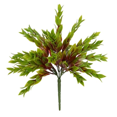 Dare2Decor 10.5 in. Green Mini Leaf Bush with UV Coated Spray DA3264506